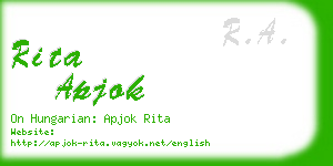 rita apjok business card